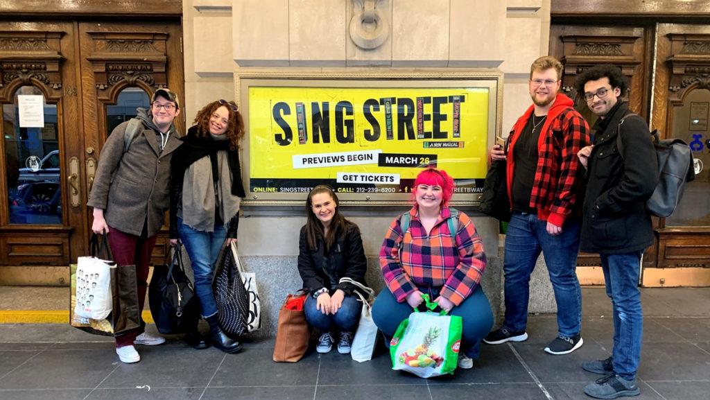 Matt DiCarlo, Rebecca Taichman, Molly Shea, Kate Carolan 19, TJ Lyons 19, and Noah Silva were part of the creative production team of Sing Street on Broadway until March 12, the day theaters were shut down in New York City. 