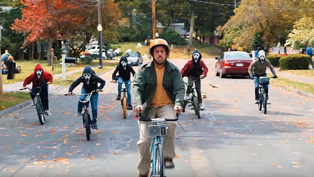 “Hubie Halloween” is more of a trick than a treat. Sandler plays Hubie Dubois, the village idiot of Salem, Massachusetts, with a heart of gold. The meager plot uses familiar tropes to transition Hubie from one comedic set piece to another. 