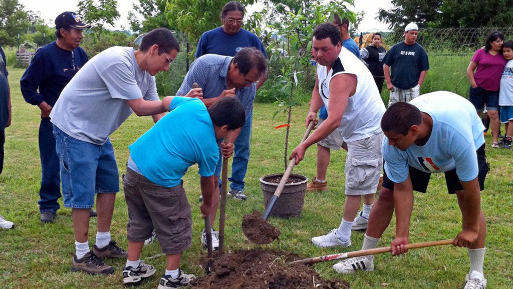 The SHARE farm holds a peach tree planting ceremony each spring, inviting that nations of the Haudenosaunee Confederacy and neighbors to participate.