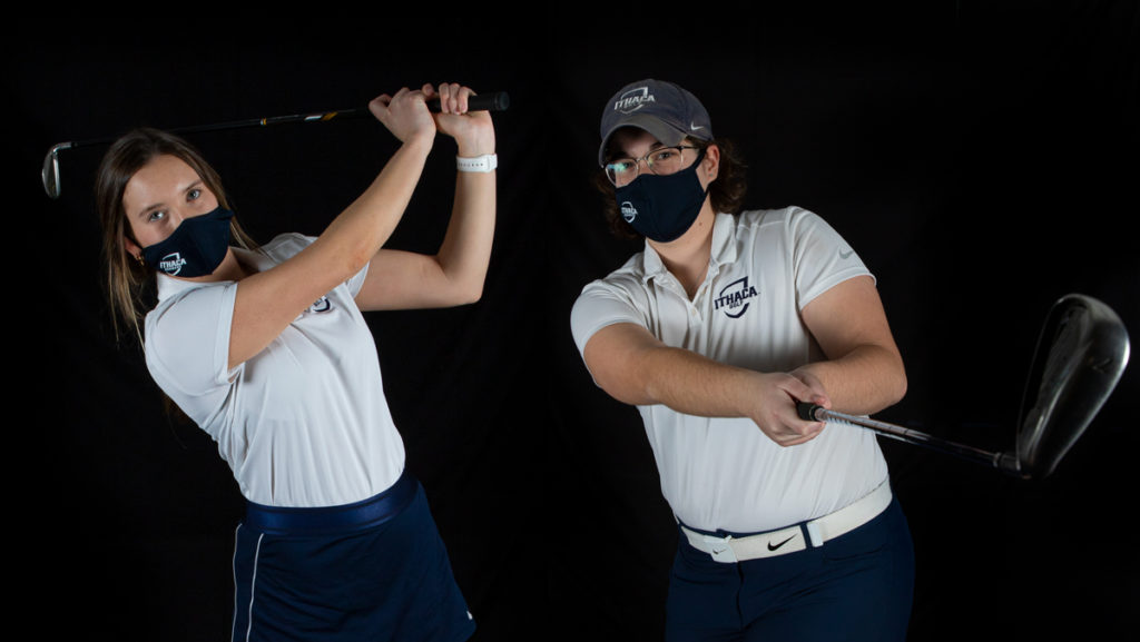 Senior Sophia Israel and junior Caitlin McGrinder are ready to leave it all out on the golf course for the Ithaca College womens golf team.