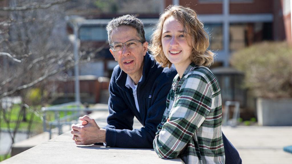 Junior Ana Maria Arroyo has lived in Ithaca, New York, her entire life and is now an environmental studies major at Ithaca College. Her father, Juan Arroyo, assistant professor in the Department of Politics, started teaching at the college in 2001. His position is set to be cut.