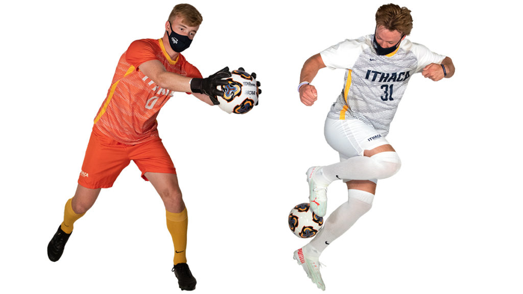 Seniors Lee Folger and Colin Shust will look to lock down the men's soccer team defensively en route to a Liberty League title