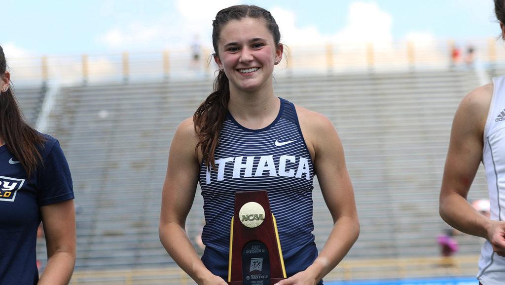 Senior womens pole vaulter Meghan Matheny took home the Division III pole vaulting title in the 2021 Outdoor Track and Field Championships in May.