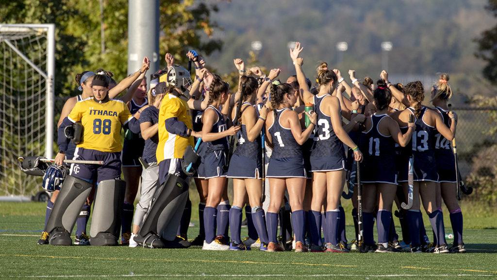 The Ithaca College field hockey team is 12–3 with two games left in the season. The team recorded seven straight wins earlier in the season, the programs longest win streak since 2000, and is undefeated in Liberty League play.