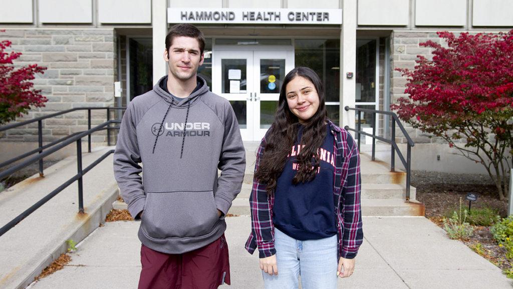 From left, sophomore William Lovejoy, vice president of Public and Community Health Student Association (PCHSA) and freshman Mariana Garcia-Fajardo, president of PCHSA. 