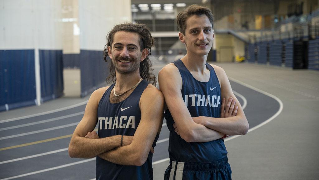 From left, seniors Benjamin Tiber and Danny Jagoe, runners on the mens cross-country team, competed in the NCAA Championship on Nov. 20 in Tom Sawyer State Park in Louisville, Kentucky. 