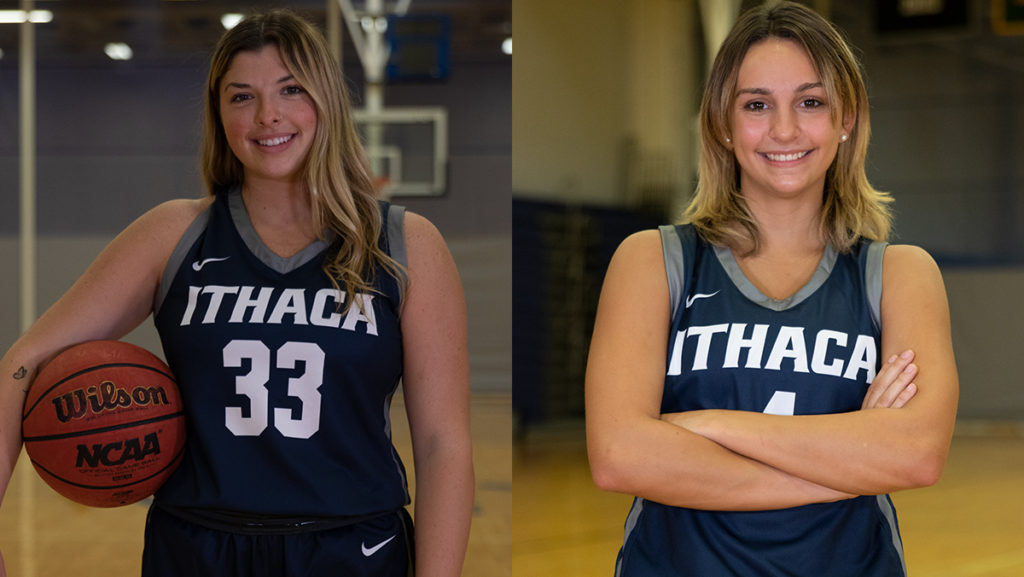 From left, senior Cara Volpe and graduate student Grace Cannon are looking to lead the womens basketball team to a third straight conference title.