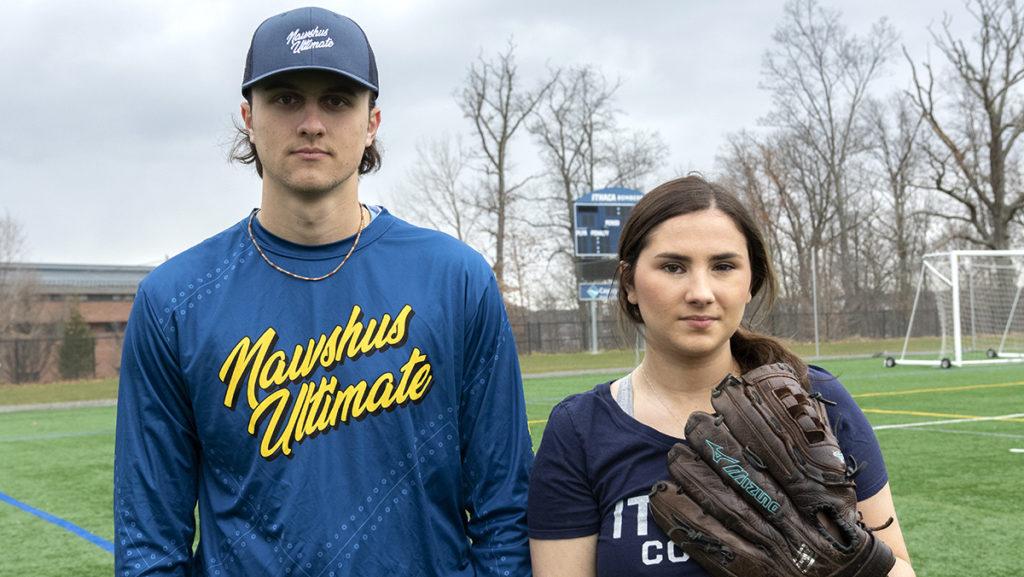 From left, juniors Luke Pohlman, co-captain of the ultimate frisbee club and Kailey Rothenberger, vice president of the club softball team are among participants concerned about reductions to the club sports program.
