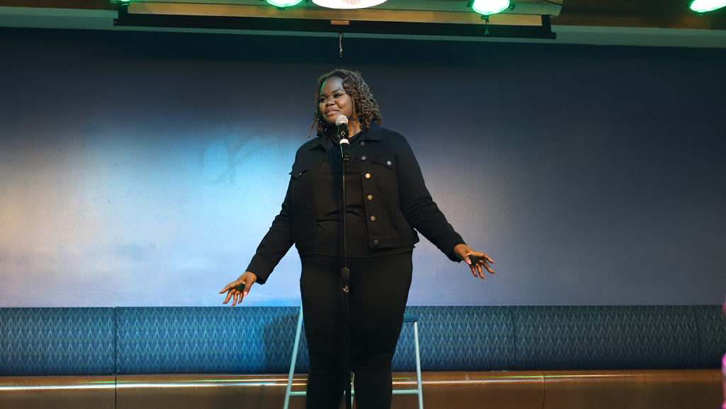 Spoken-word artist Ashlee Haze gave a poetry performance following an opening from two student-poets Feb. 8 in IC Square. The event was hosted by the Black Student Union, Sister 2 Sister and the Student Activities Board.