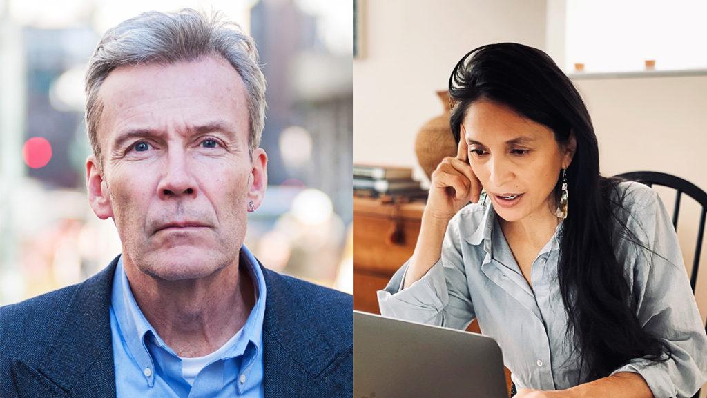 From left, Greg B. Smith, reporter at The City, and Jenni Monet, author of the weekly newsletter, Indigenously, are two of this year's Izzy Award recipients for their work. 