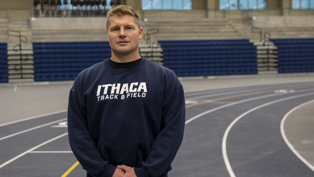 Matt Scheffler helped coach three pole vaulters on the Ithaca College womens track and field team to top-10 finishes nationally during the indoor season. He also coaches for the mens team, which saw an athlete finish in fifth place in the country.