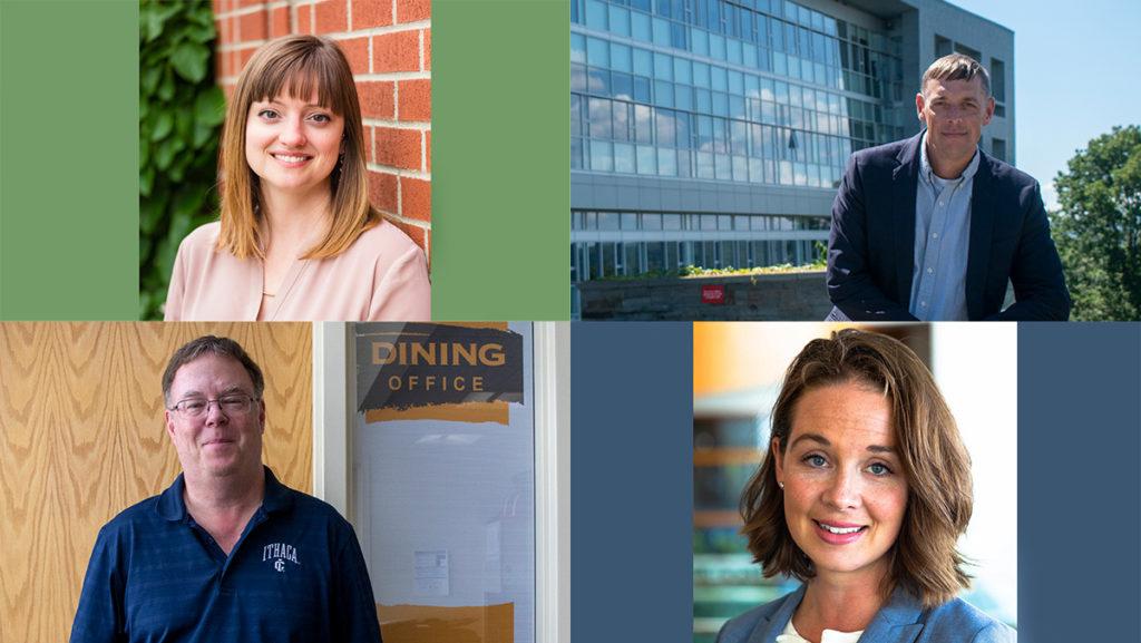 Lisa Searle (bottom right) and David Prunty (bottom left) both left the college during Summer 2022, while Scott Doyle (top right) and Caryanne Keenan (top left) started new positions. 