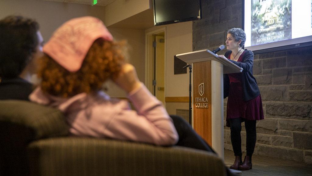 On Sept. 20, Annette Levine, professor in the Department of World Languages, Literatures and Cultures and Jewish Studies coordinator at Ithaca College, gave a lecture in the Klingenstein Lounge in Campus Center on the impacts of generational trauma in second-generation Holocaust survivors in Argentina.