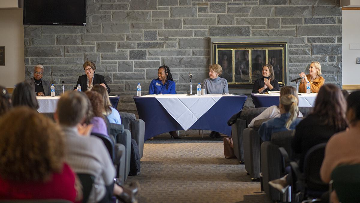 Panelists discuss the importance of women in leadership roles