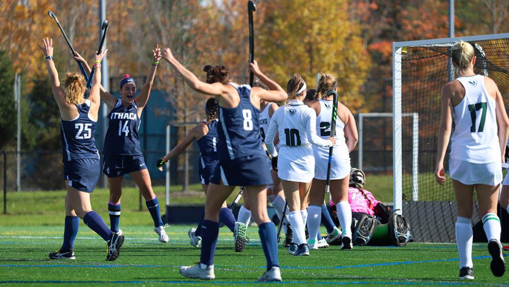 The Ithaca College field hockey team held the William Smith College Herons to no goals in a 2–0 victory Oct. 23.