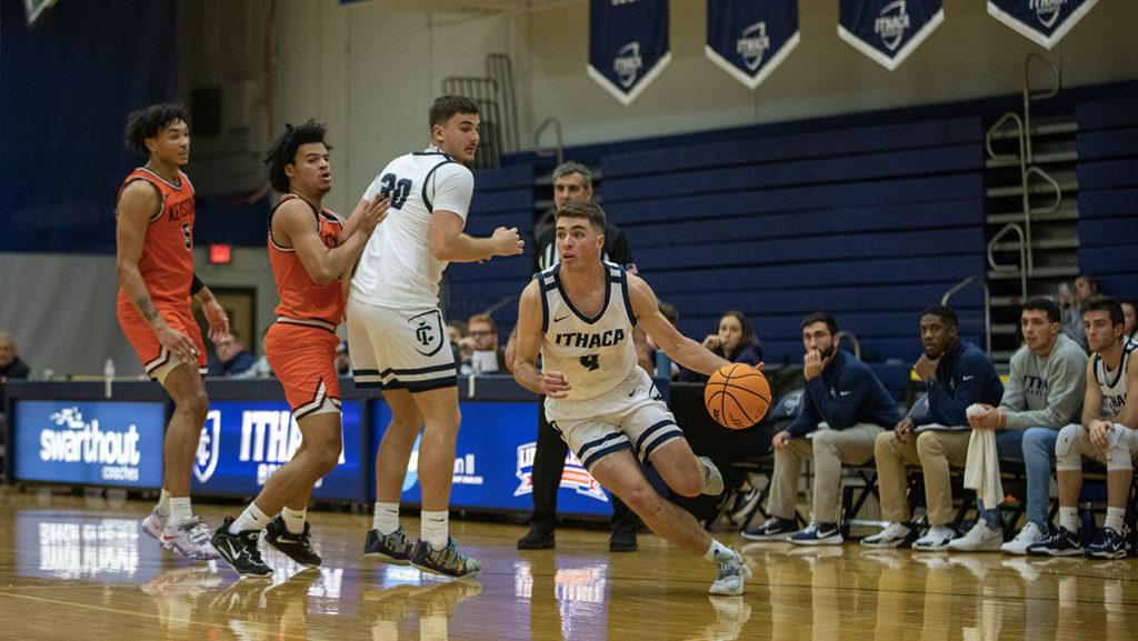 The Ithaca College mens basketball team defeated Keystone College 95–80 Nov. 15. The win moves the Bombers to 2–2 on the season with conference play yet to begin.