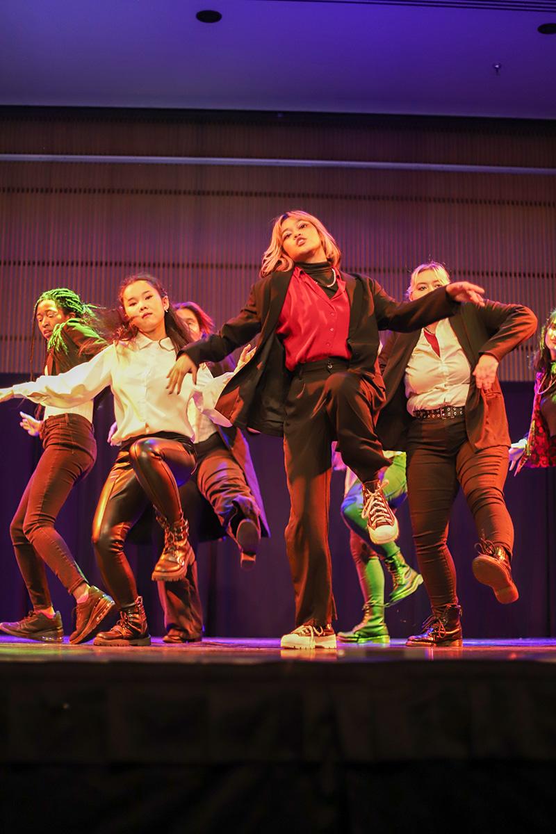 The Katalyst K-Pop dance group takes the stage to perform as part of the charity event Nov. 4 in Emerson Suites. JASMINE SCRIVEN/THE ITHACAN