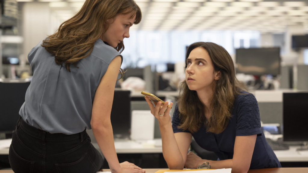 From left, Megan Twohey (Carey Mulligan) and Jodi Kantor (Zoe Kazan) work together to take down Harvey Weinstein in She Said.
