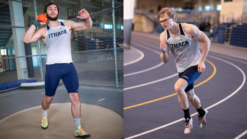From left, senior Justin Showstead and senior Andy Frank look to bring their senior leadserhsip to the team and help send multiple members of the team to the NCAA Divison III indoor track and field championship.