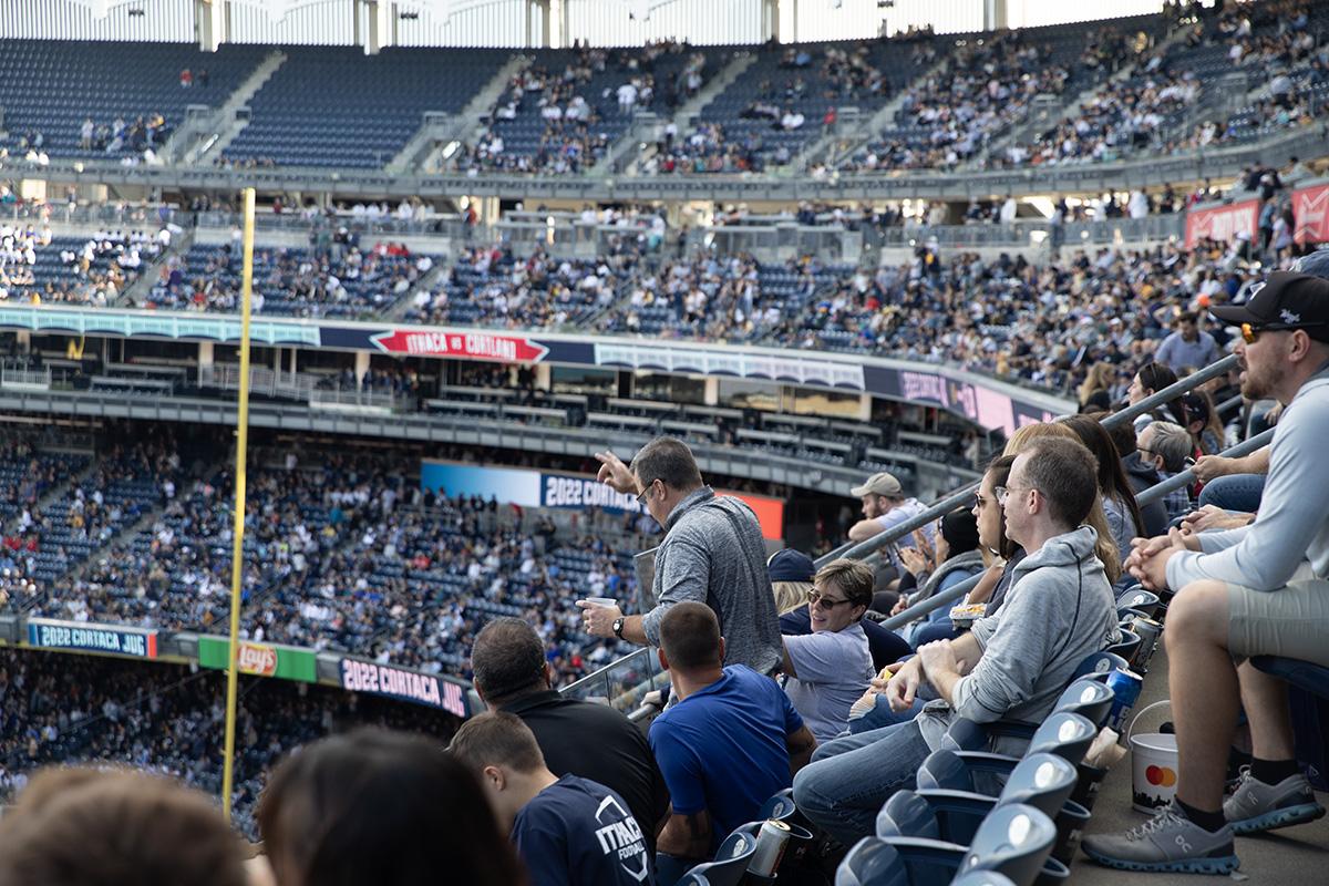 Ithaca College fans at the 2022 Cortaca Jug game at Yankee Stadium on Nov. 12. XIAOYI ZHANG/THE ITHACAN