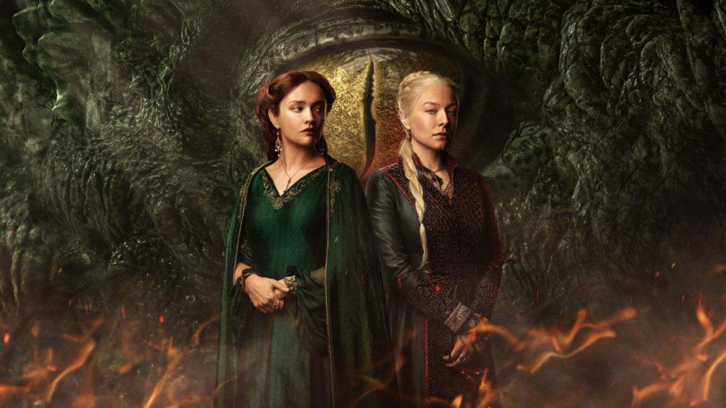 From left, Queen Alicent (Olivia Cooke) and Princess Rhaenyra (Emma DArcy) star in the first season of House of the Dragon.
