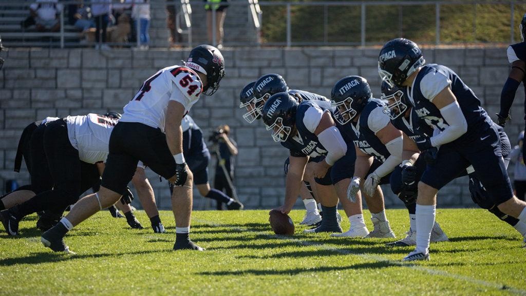 The Rensselaer Polytechnic Institute Engineers line up against the Bombers during their game Oct. 29. The Bombers won the matchup for the first time since 2001 en route to a 12–1 record.