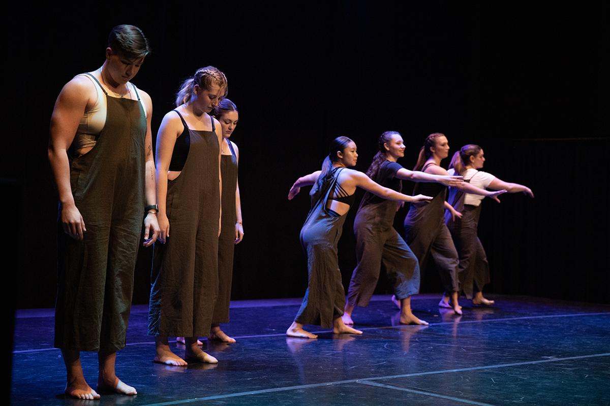 IC Unbound dancers perform a contemporary piece to the song "Wash" by Bon Iver. Kalysta Donaghy-Robinson/The Ithacan