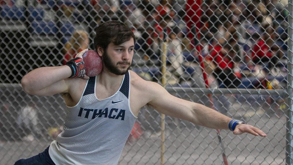 Senior thrower Justin Showstead broke a 40-year-old program record in shot put Jan. 28, which lasted one week until he broke it again by nearly a full foot.