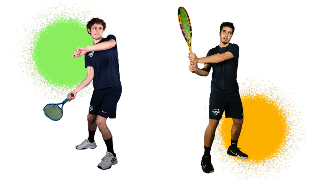 From left, senior Max Sobel and junior Nicolas Luis are looking to rebound on a difficult end of the 2022 spring season for the Ithaca College mens tennis team.