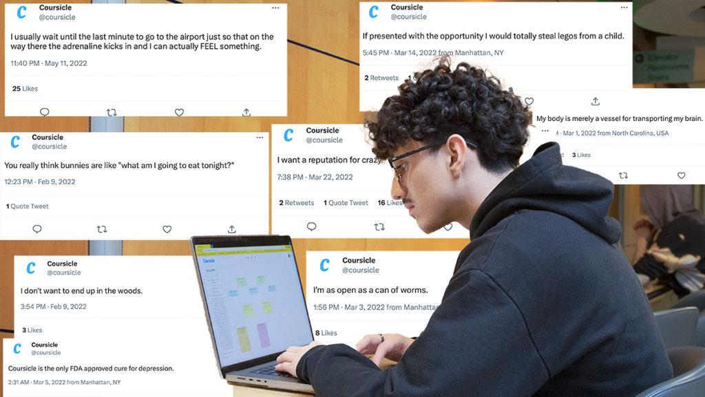 Junior Jimmy Mejia is one of many students who utilize Coursicle, a platform for college students to create course schedules and read student feedback on professors, despite mental issues impacting the platforms founder, Joe Puccio.