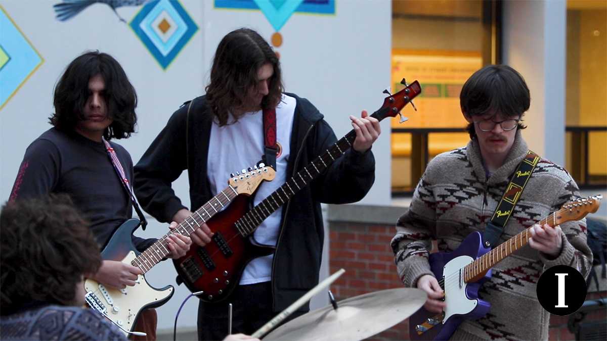 Students rock and roll outside Campus Center