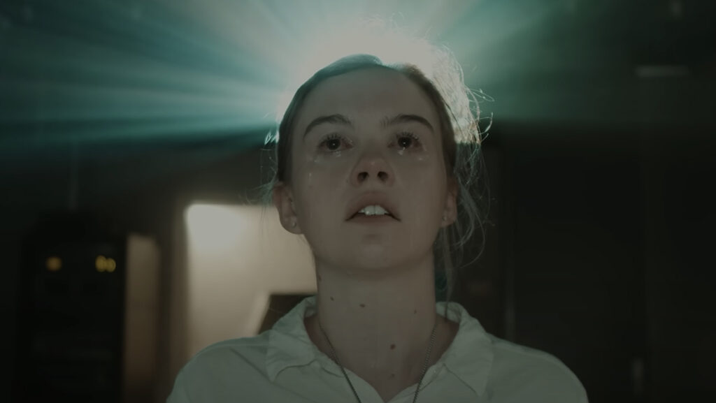 Senior Sydney Brumfield, former Ithacan staff member, acts as the main character in a screencap from the film Portrait of God. The film received 1 million views on YouTube.