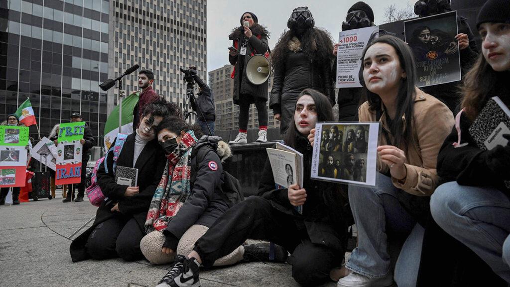 Activists+from+an+Iranian+women%E2%80%99s+rights+group+attend+a+rally+condemning+the+mass+poisoning+of+Iranian+female+students+March+11+in+New+York.+The+poisonings+affected+over+5%2C000+pupils+since+November%2C+according+to+Iranian+authorities.