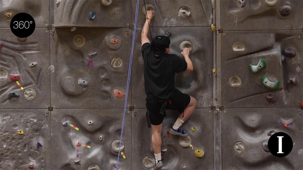 360° | Ithacan Tries: Spencer climbs the Ithaca College rock wall