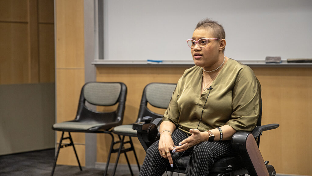 Daphne Frias, a youth activist who focuses on the intersectionality of climate change and disability, spoke as a keynote speaker during Ithaca College’s Sustainability Week about the necessity of social media to influence people to care and educate themselves about the climate crisis. 