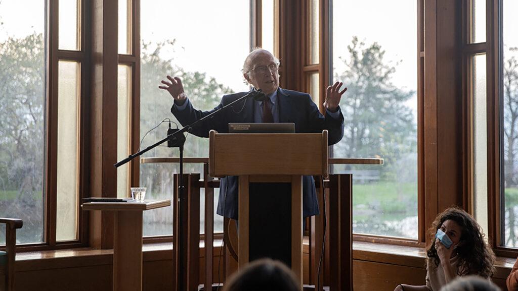 Roald Hoffmann, former Cornell professor, Nobel Prize winner and an Ithaca local, visited campus April 25 in Muller chapel to tell his story of surviving the Holocaust.