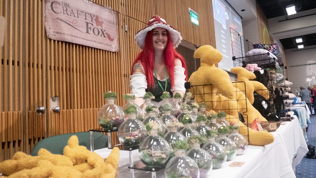 Local artist Cay Lafergola-Wesser runs a stand for The Crafty Fox Shoppe during Ithacon, an annual comic convention at Ithaca College. This year, Ithacon took place April 22 and 23 and featured comic books stands, artists and cosplayers.