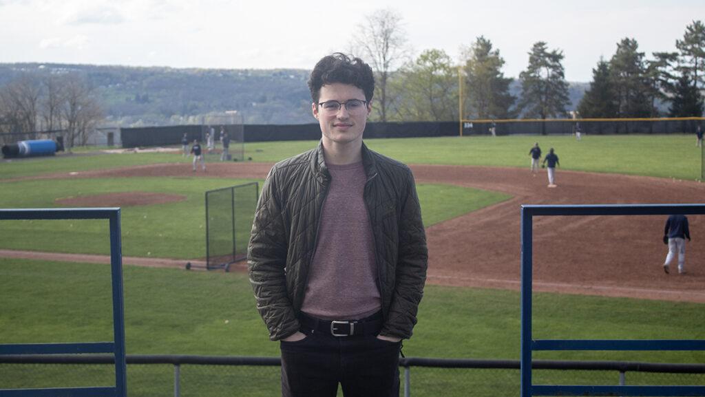 Senior sports media major Kyle DeSantis is focusing his senior project on the work and lives of minor league baseball broadcasters in a series of six articles. 