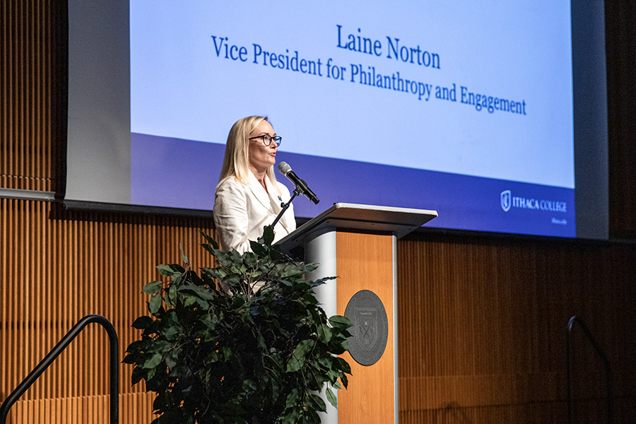 Laine Norton, vice president for philanthropy and engagement, began in the new position July 1. Norton said the work done in her division is built on the foundations of community laid out by the rest of the campus. She mentioned the importance of the interactions alums have with faculty and current students and the notoriety of the college’s programs. 