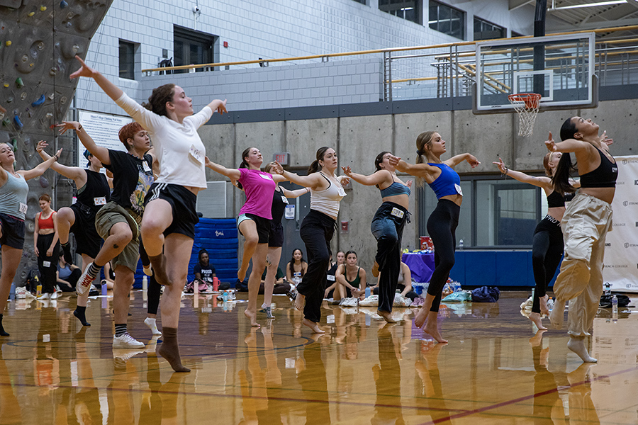 Auditions for IC Unbound Dance Company, a student-led dance group, were held Aug. 3 in the Fitness Center. Students of all years came together for all styles of dance, learning the combinations just minutes before their auditions.