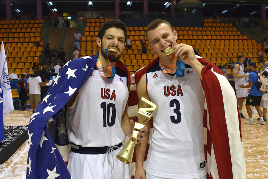 From left, Travis Warech 13 and Marc Chasin 18 earned gold medals at the 2017 Maccabiah Games, a tournament in Israel that hosts 43 sports and over 10,000 Jewish athletes from around the world.