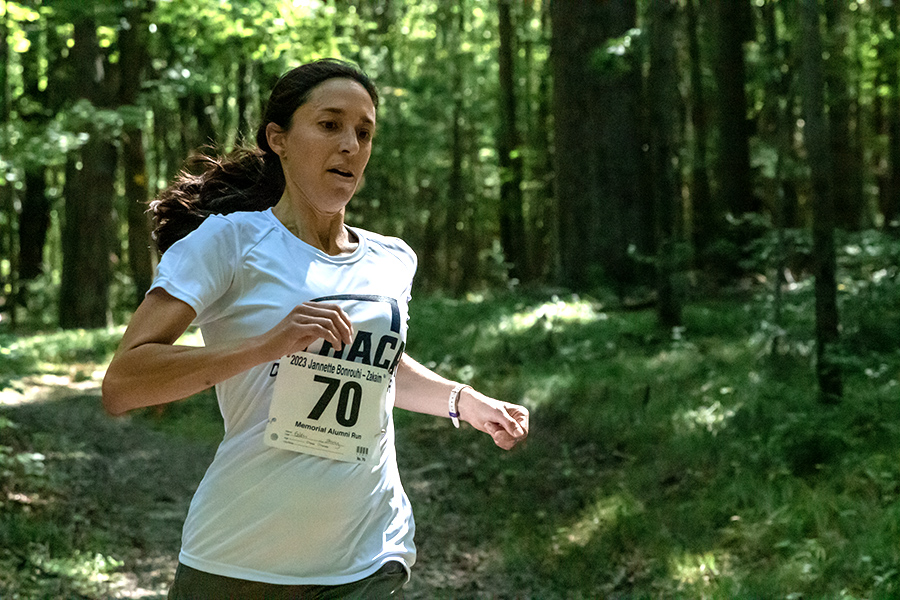 Sherry Golden '00 — a lecturer in the Department of Speech Language Pathology and Audiology — posted a 5k time of 21:56.70, the sixth-best score out of 18 alumni.