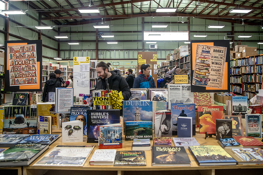 Residents shop at the Fall 2023 Friends of the Tompkins County Public Library Book Sale. All proceeds from the annual sale go to the library and the Finger Lakes Library System and donations are open until Nov. 11. 