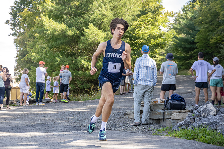 First-year student runner Trevor Dix placed second during the Ithaca College cross country programs annual Jannette Bonrouhi-Zakaim Memorial Alumni Run. He clocked a 5k time of 17:01.92, trailing only behind senior Patrick Bierach.