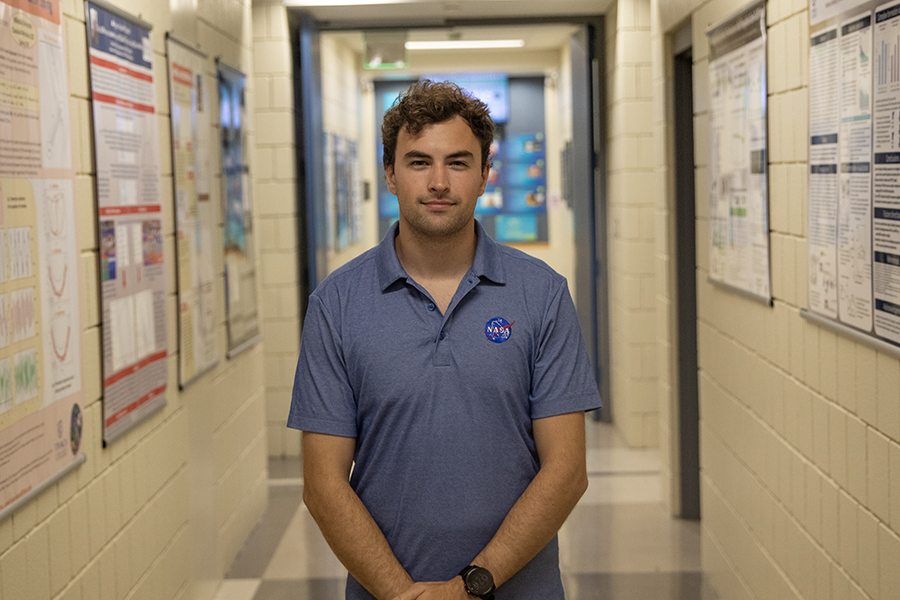 Senior+Matt+Weil+conducted+research+on+wetlands+through+the+NASA+Student+Airborne+Research+Program%2C+expanding+on+the+work+he+has+done+at+the+college+with+Eric+Leibensperger%2C+assistant+professor+in+the+Department+of+Physics+and+Astronomy.+