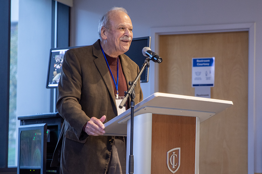Martin L. Brownstein, retired associate professor in the Department of Politics, spoke at an event held by the Department of Politics on Oct. 27. He was awarded the James J. Whalen Meritorious Service Award on Oct. 28 for his longtime commitment to the college. 