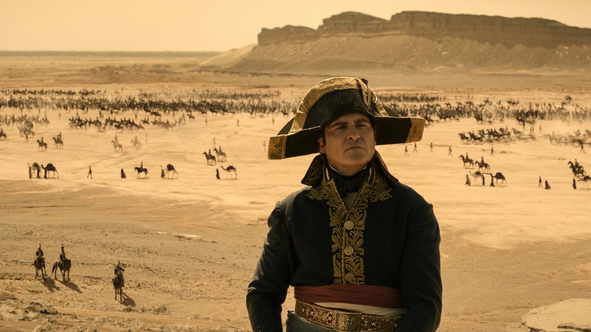 Joaquin Phoenix in Napoleon, premiering in theaters around the world on November 22, 2023.

