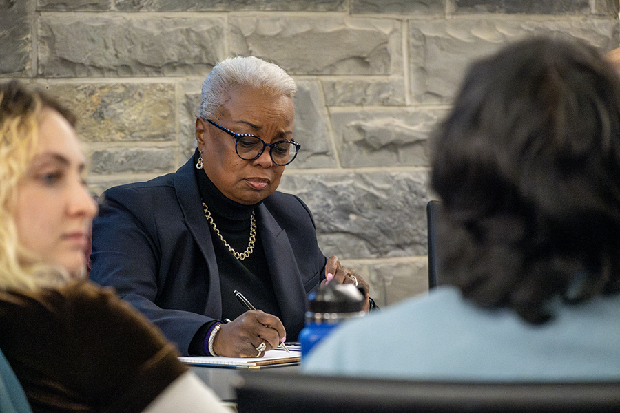 President La Jerne Cornish addressed questions and points of concern raised by members of the Student Governance Council at its Nov. 13 meeting. 