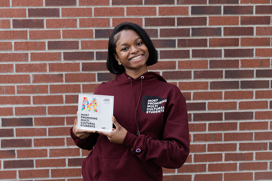 Senior Amirah Torrence was recently named one of the American Advertising Associations Most Promising Multicultural Students.