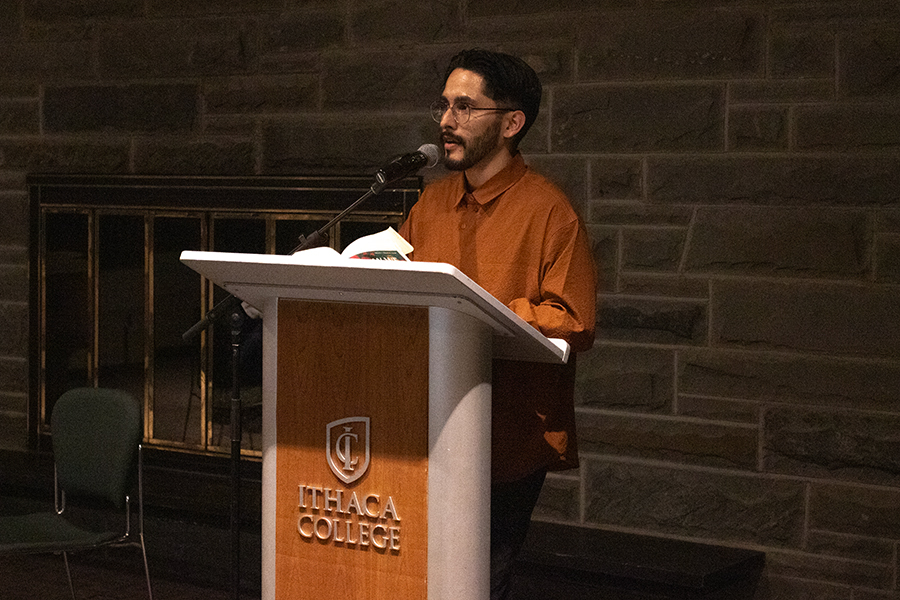 Andrés N. Ordorica read from his debut novel, How We Named the Stars, to students and faculty members Feb. 1 in Clarke Lounge. 